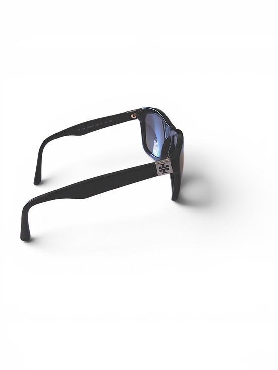 Tory Burch Black Square Sunglasses w/ Silver Logo Hardware main image 11